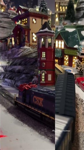 HO Scale Model Trains Running Through My Christmas Village