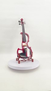 5 String Electric Violin, Silent Violin 4/4 Full Size Set with Carrying case for Students, Beginners and Adults in Style-EV8 (Red-5 String)