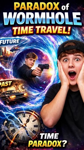 Paradox of wormhole time travel