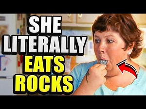 This woman literally eats rocks and I can hardly watch it