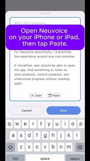 Copy on Mac, Listen on iPhone with Neuvoice #offlineai #neuvoiceapp