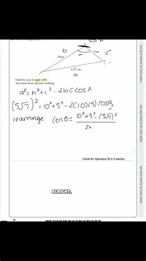 How to solve GCSE Maths questions! Lesson 9 - Cosine rule- VItal for a high grade!