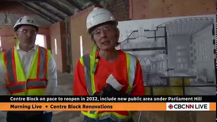 The massive renovations currently underway on Centre Block will include a new accessible public area under Parliament Hill to open in 2032. | CBC News