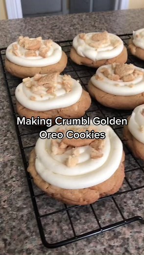 Making Crumbl Golden Oreo Cookies!🍪 #baking #cookies #goldenoreo #recipe #crumblcookies #fy #fyp #foryou #foryoupage #fypシ