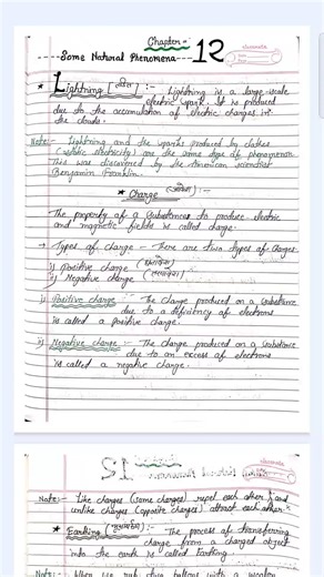 class 8th science chapter-12 some natural phenomena notes... #class8 #somenaturalphenomena