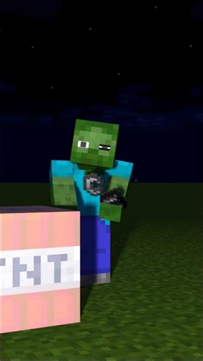 Steve blows up the tnt #minecraft