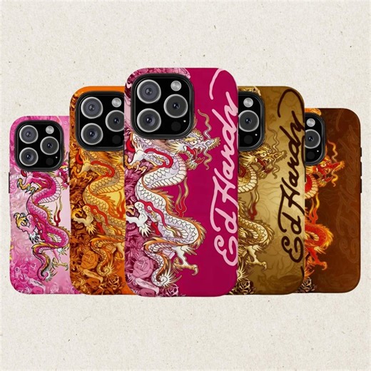 Y2k Trendy Tiger Ed Hardy Collage Phone Case, Vintage Dragon Skull Leopard Tattoo Cover - Etsy