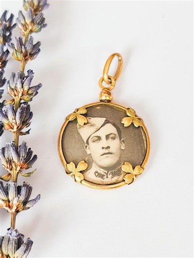Edwardian Clover Photo Locket, FIX Design, Savard House, Brass Lined With 18k Gold, Art Nouveau, France - Etsy