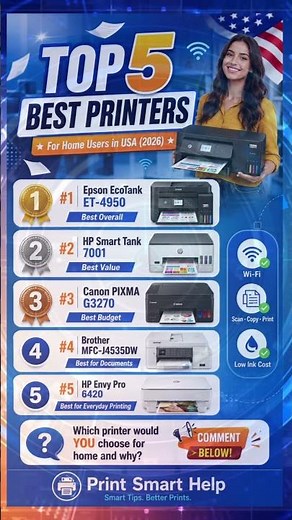 Top 5 Best Home Printers in USA (2026) | Best Printers for Home Use | Epson, HP, Canon & Brother