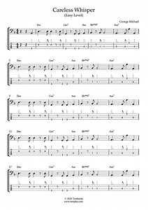 Careless Whisper (niveau facile) (George Michael) - Tablature Basse