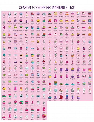 Shopkins Checklist Season 1