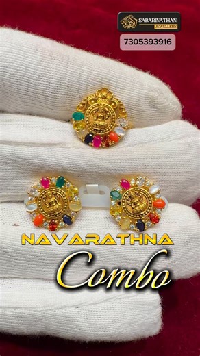 Sabarinathan Jewellers on Instagram: "Navarathna combo | DAY 80 OF 100 DAYS CHALLENGE SEASON 2 SABARINATHAN JEWELLERS Minnuvathellam..ponne!!!! We sell Ornaments made of gold, silver and diamonds Check our store at 166, Nethaji Road, Madurai. Call us out / Dm WhatsApp : 7305393916 . . . . . . . . . #maduraispecial #jewelleryshopmadurai #latestjewellerydesign #maduraijewellery #sabarinathanjewellers rsj southavanimoolastreet nethajiroad madurai meenakshi maduraigold love instagood fashion goldjew