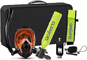 Scuba Diving Tank Set - 0.5L Mini Oxygen Cylinder with Hand Pump for Snorkeling and Underwater Diving Breathing Training