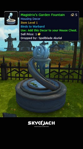Where to get Magistrix's Garden Fountain item for Housing WoW Drop from Spellblade Aluriel in The Nighthold #WorldOfWarcraft #WoWHousing #PlayerHousing