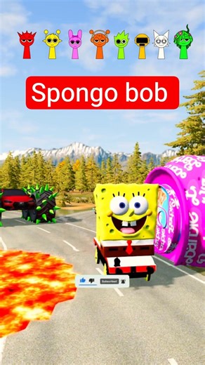 Spider man & squid game & Crazy Frog & Gummy bear & McQueen VS Bollard barbie in BeamNG.Drive