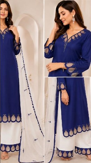 Most Exclusive Cute 🥰 suit drees design | how to make this kurta and plazo design #cutworkdesign