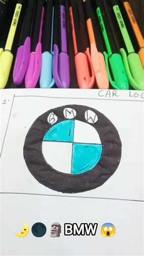 BMW 🗿😱 logo drawing #bmw #subscribe