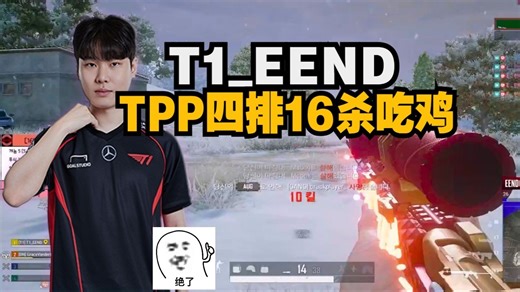 T1_EEND亚服匹配TPP带妹16杀吃鸡，职业哥的精准枪法 雪地艾伦格带妹吃鸡~