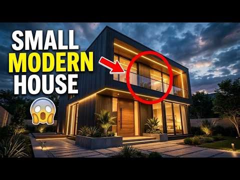 Small Modern House: 3 Bedrooms, Floor Plan, 10x20m Lot P13 – Night Tour
