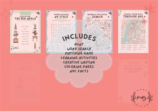 47 New York Activity Worksheets for Kids | Printable NYC Games | Educational Coloring Pages Ages 4-10 (designed for Boys) - Etsy