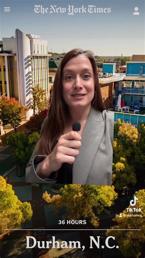 2.7K views · 70 reactions | *News anchor voice* Breaking news. The New York Times just featured Durham in... The New York Times  Read the full "36 Hours in Durham, NC" article here: https://www.nytimes.com/interactive/2023/11/02/travel/things-to-do-durham-nc.html | Discover Durham | Facebook