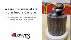 Cat Urn for Ashes - Pet Urns for Cats - Perfect Cat Memorial to Honor Your Kitty After They Cross The Rainbow Bridge