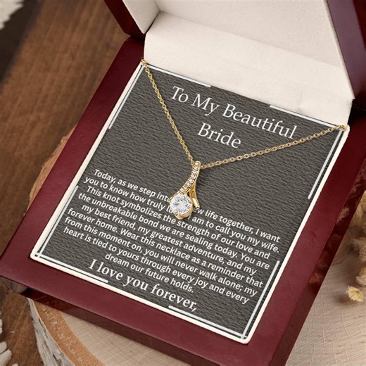 Wedding Day Gift for Bride Bride Necklace Sentimental Jewelry Marriage Keepsake Bride Gift From Groom Wedding Day Keepsake Soulmate Gift - Etsy