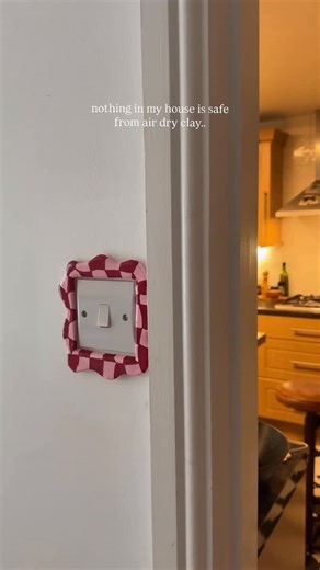 Kit 💘 on Instagram: "air dry clay light switch covers are so easy and so effective!! oh how I love air dry clay 🫶 this is a trial reel so if you’re new here, hiii! I’m kit, and I post lotsssss of different art & craft ideas for you to try at home 💘"
