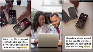 3 ladies flash their men in contest to see whose man calls 1st in thrilling vid