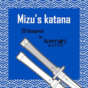 Mizu's Katana Blue Eye Samurai 2D Blueprint Cosplay Prop Sword Template PDF Digital Download - Etsy