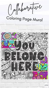 Collaborative Coloring Poster for the Classroom | School Counselor Bulletin Board Giant Coloring Poster Mural for Kids - Etsy
