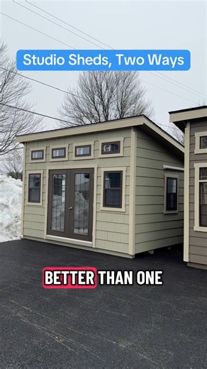 Two Studio Sheds. Two Completely Different Possibilities. Side by side, these buildings may share the same footprint and roofline — but that's where the similarities end. This video shows just how customizable our studio sheds can be depending on what you want your space to do for you. On one side: a clean, practical setup designed for storage. Durable epoxy flooring, simple finishes, and a straightforward layout make it a reliable, budget-friendly solution for tools, equipment, and everyday use