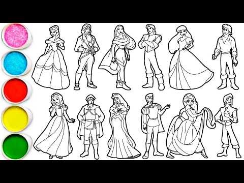 Draw Disney Couples in Minutes - Belle and Prince Adam, Pocahontas and John Smith & Others