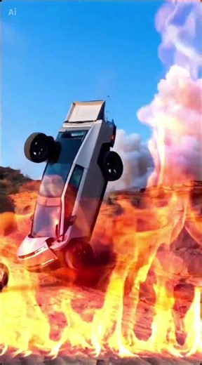 Exploding car #shorts #exploding #car #crash #cybertruck #cooleffects