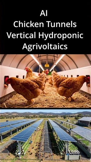 Agrivoltaics + Chicken Tunnels = Next Gen Farming #chicken #agrivoltaics #integratedfarming
