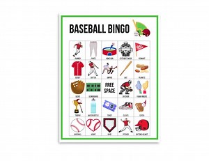 Baseball Bingo, 30 Unique Printable Baseball Bingo Cards, Baseball Games, Baseball Activity, Kid's Printable Baseball Game for Kids - Etsy