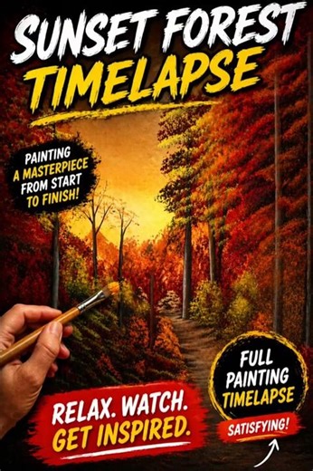 Watch This Autumn Forest Come to Life 🎨🍂 | Oil Painting Timelapse