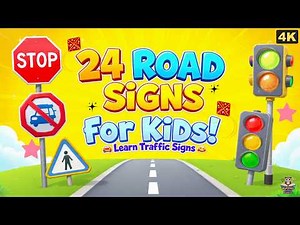 Learn 24 Road Signs for Kids 🚸| Traffic Signs and Their Meanings🚗| Fun Learning Video for Children 🚗