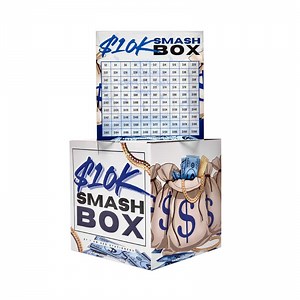 10k Smash Box, 10k Savings Challenge Box, Cash Money Saving Box, Acrylic Glass Piggy Bank, Secure Challenge Saving, Budget Planner, Transparent Clear Portable Digital Box (Blue-1Pc, 5.9In)