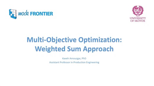 4- Multi-objective optimisation with modeFrontier (Weighted sum approach)