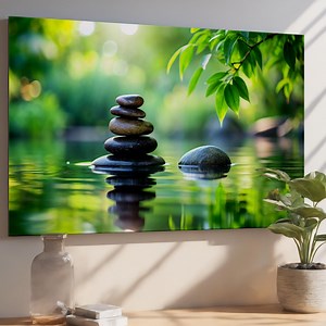 Décoration murale Zen Stones en verre trempé - Reflet de l'eau tranquille - Etsy France