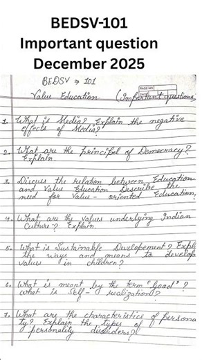 BEDSV 101 important questions| #ignou #ignouassignment #ignou_question_paper #ignouassignmentupdate