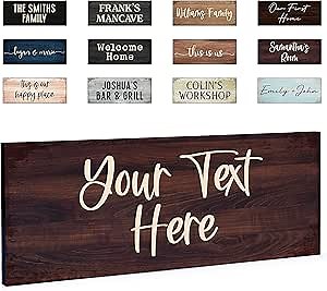 Personalized Signs for Home, Custom Sign with Any Text, 3 Sizes - 12 Background Options & 8 Fonts - Customizable Sign 18X7