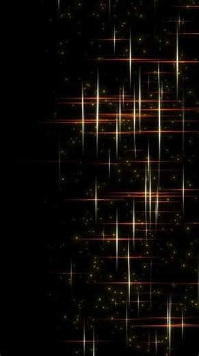 Glowing Golden Star Twinkling animation, falling particles motion graphics template colorful lights.