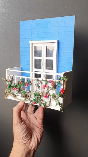 সুন্দর একটা বেলকনি বানিয়ে ফেললাম 💙 Facebook Page: Color My Life #miniature #balcony