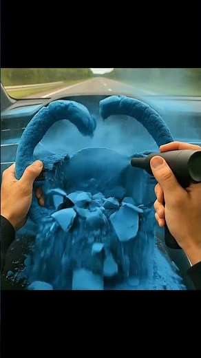 Audi Steering Wheel in Blue Kinetic Sand — SATISFYING POV