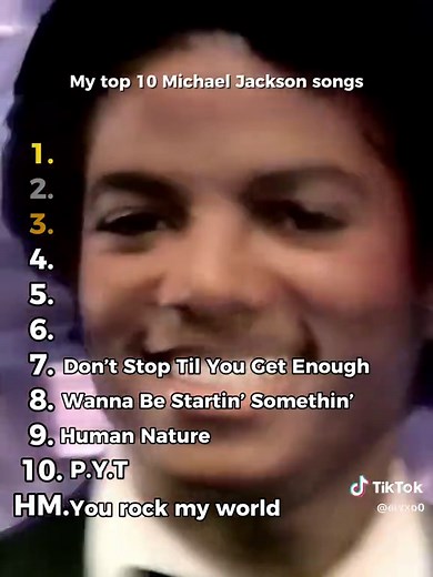 My top10 MJ songs 🎩 #michaeljackson #kingofpop #michael #fyp #popmusic