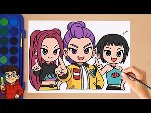 How to Draw Rumi, Mira and Zoey | Step by step Drawing | KPop Demon Hunters
