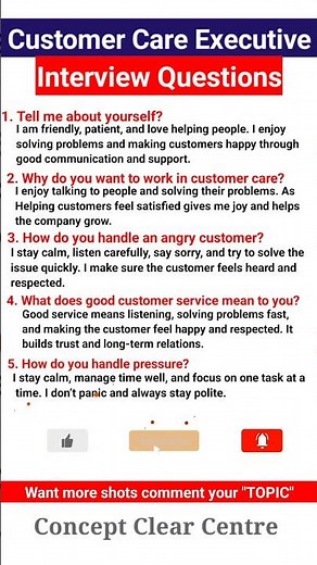 Customer Care Executive Interview Questions and Answers to ace your Dream Job