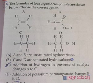 The formulae of four organic compounds are shown below. Choose ... | Filo